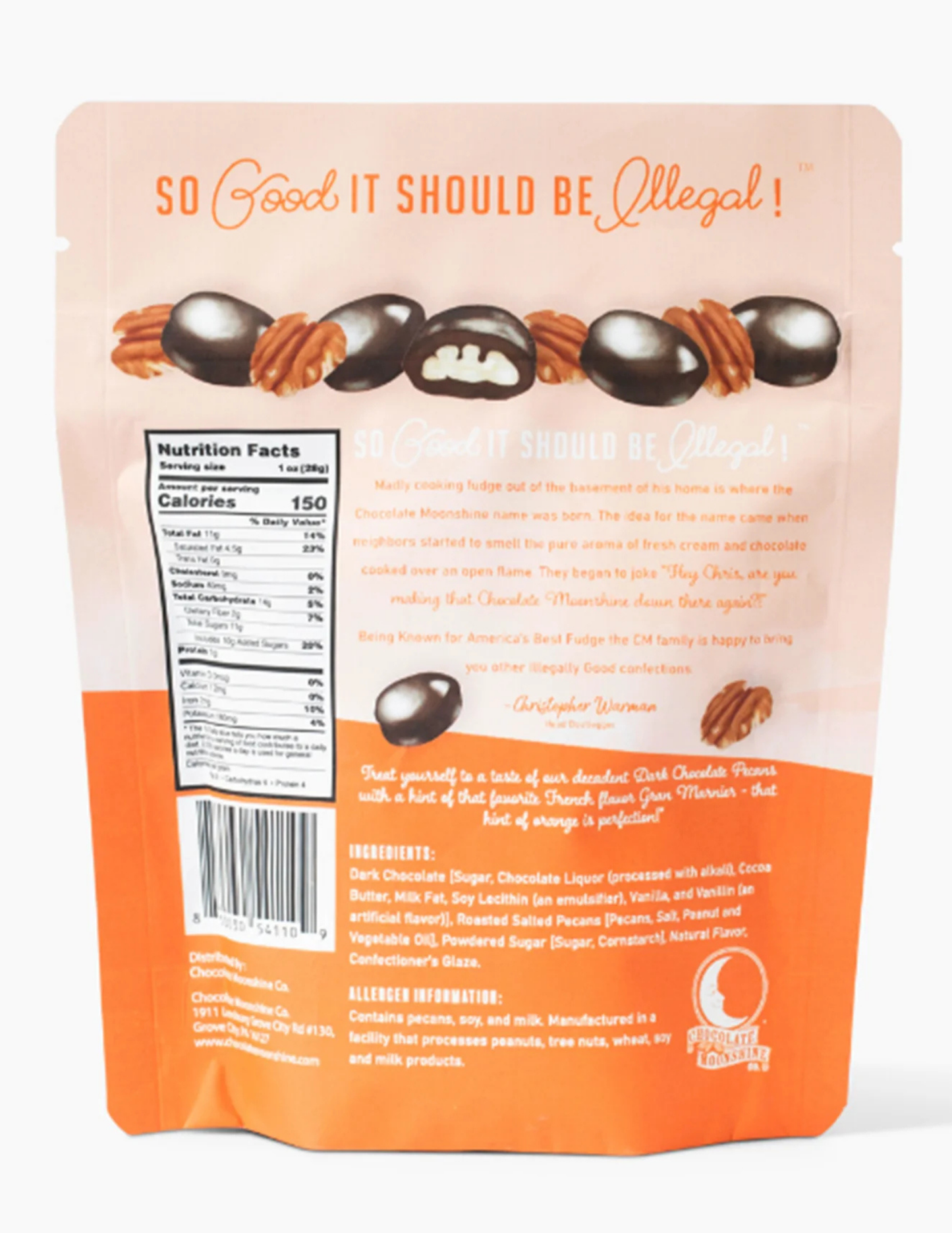 Dark Orange Bourbon Pecans