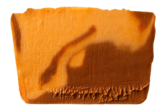 slice of two-tone swirled barrel aged whiskey fudge
