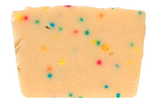 slice of birthday cake fudge with colorful sprinkles