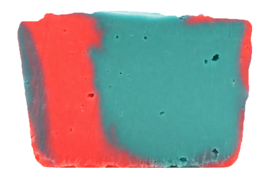 Slice of two-toned swirled cotton candy fudge