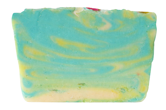 slice of swirled blue and yellow lemon fantasy fudge