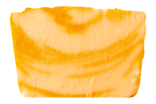 slice of two-tone swirled orange creamsicle fudge