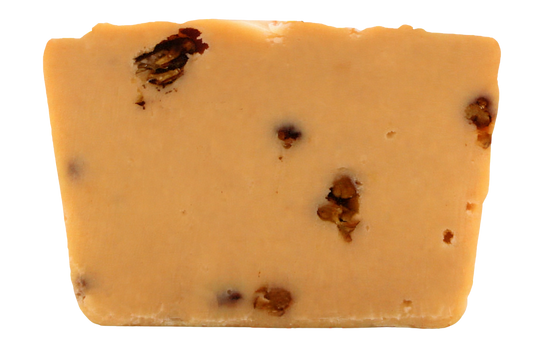 slice of penuche fudge with walnut pieces