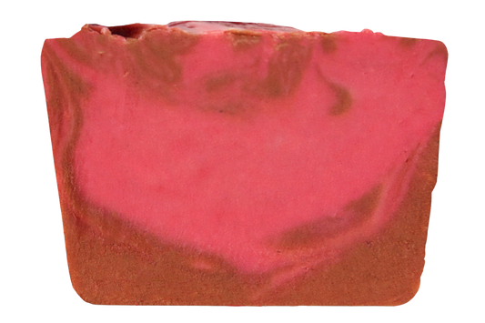 Slice of two-tone swirled raspberry truffle fudge