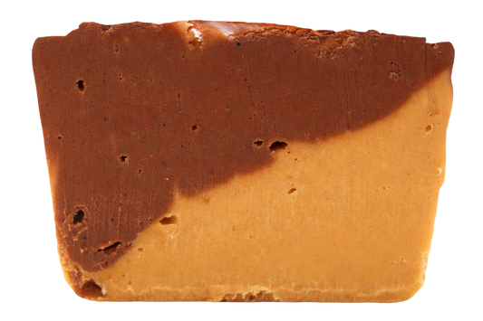 Slice of two-tone tiramisu fudge